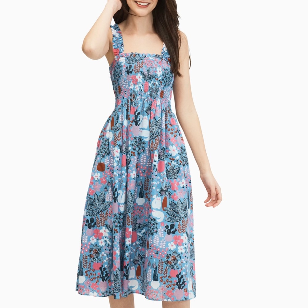 Kate Spade Casual Garden Posy Smocked Dress